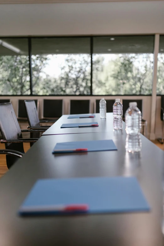 a conference room with a long table and chairs, happening, nature outside, cinematic image, sweating, uploaded