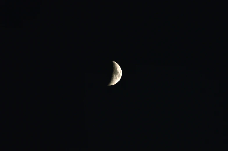 a half moon is seen in the dark sky, by Emma Andijewska, unsplash, hurufiyya, sickle, charon, minimalist wallpaper, wikimedia