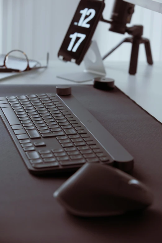 a computer keyboard sitting on top of a desk, square, archviz, curated collections, matte black