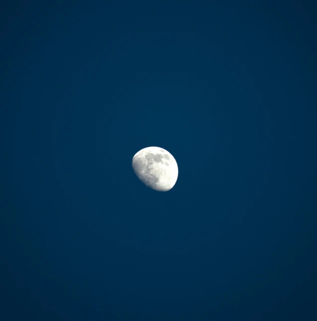 the moon in the blue sky, by Niko Henrichon, minimalism, mid shot photo, 15081959 21121991 01012000 4k