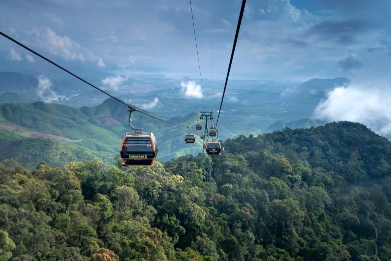 a cable car going up to the top of a mountain, pexels contest winner, sumatraism, avatar image, square, gondolas, vibrantly lush