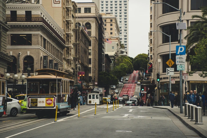 a street filled with lots of traffic next to tall buildings, by Carey Morris, pexels contest winner, renaissance, sf, square, background image