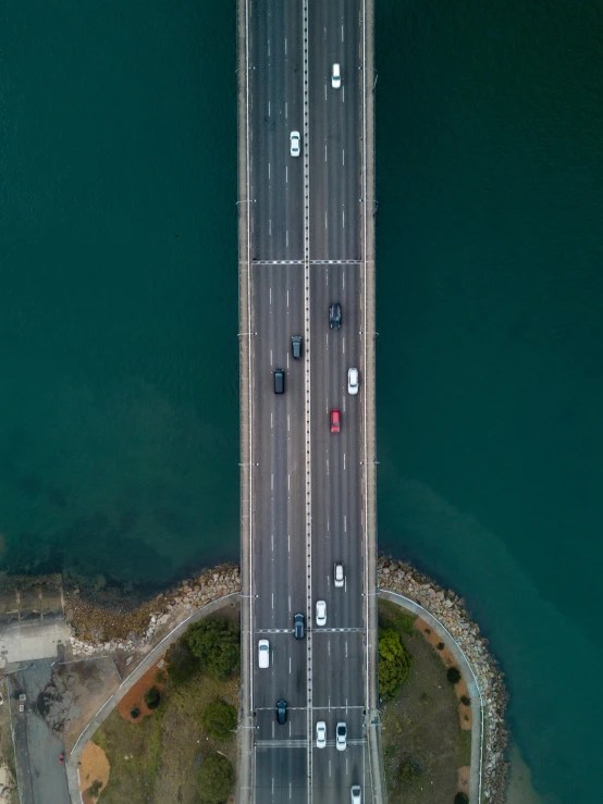 a long bridge over a body of water, by Matt Stewart, pexels contest winner, hurufiyya, top view of convertible, sydney, thumbnail, high quality print