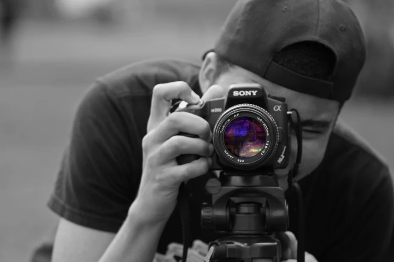 a man taking a picture with a camera, a picture, by Adam Marczyński, uploaded, digital photography, amateur photography, profesional photo