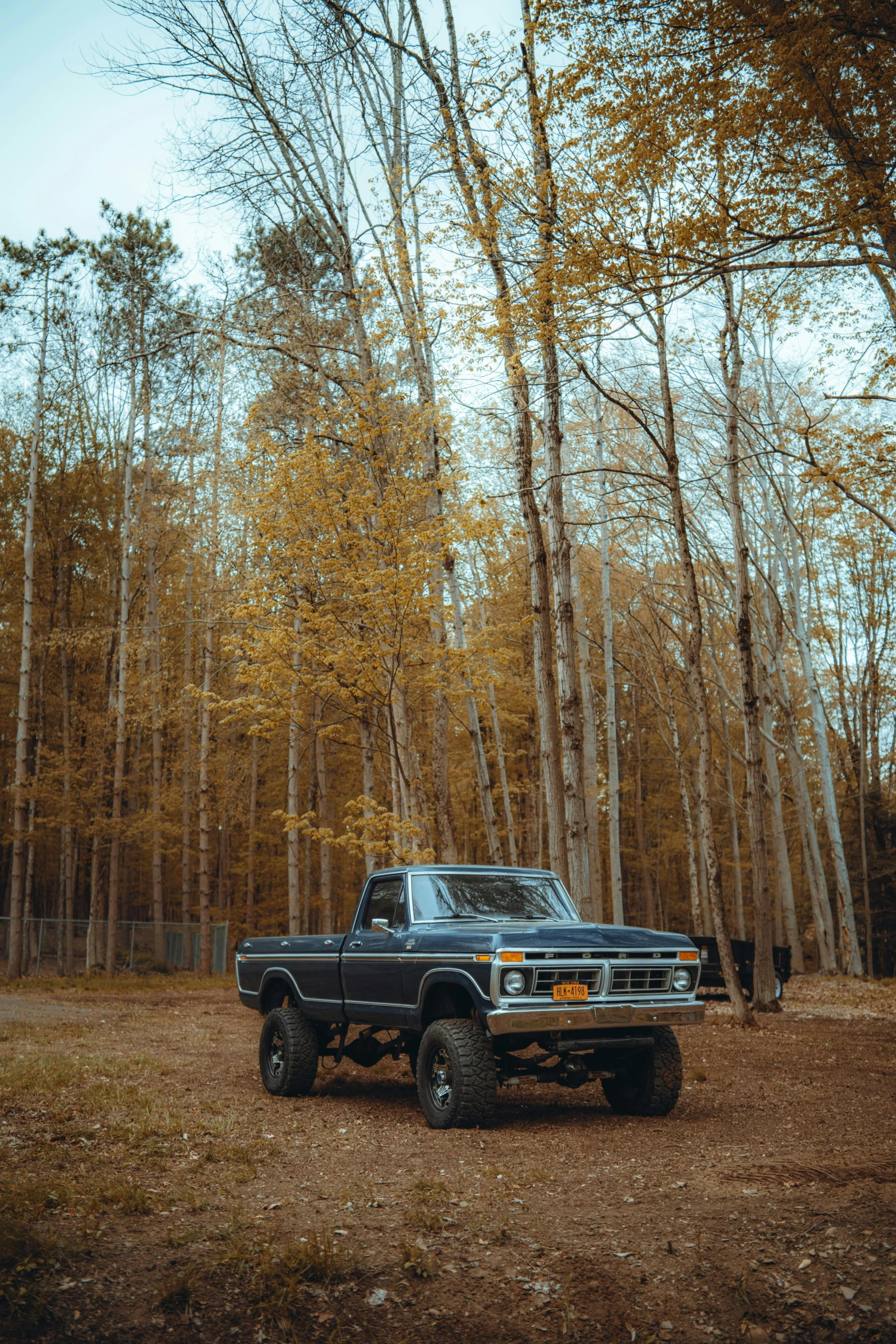 a pickup truck parked in the middle of a forest, profile image, old school fpr, ultra 4k, low iso