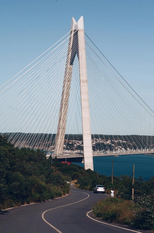 a view of a bridge over a body of water, inspired by karlkka, istanbul, 1km tall, - n 9, tallinn