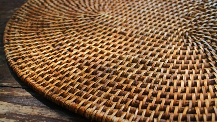 a close up of a basket on a table, an album cover, inspired by Ai Weiwei, flickr, square, teak table, intricately detailed background, round-cropped