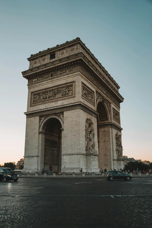 a very tall arch sitting on the side of a road, by Raphaël Collin, unsplash contest winner, neoclassicism, square, jacques - louis david, 🚿🗝📝