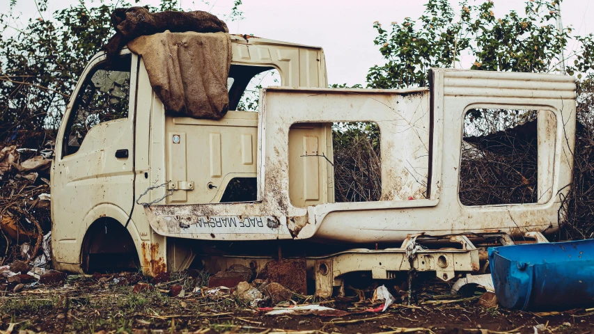 a truck that is sitting in the dirt, unsplash, auto-destructive art, destroyed clothes, instagram photo, australian, trailer-trash lifestyle