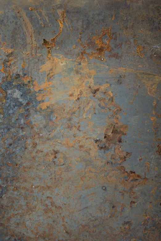 a close up of a rusted metal surface, an album cover, by artist, unsplash, conceptual art, light grey blue and golden, pbr texture, detailed product image, floor texture