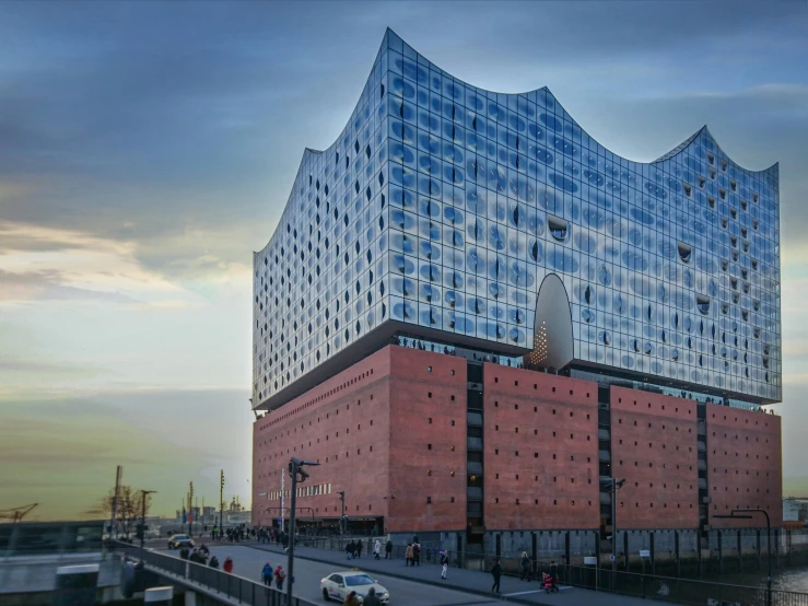 a large building sitting next to a body of water, inspired by Victor Enrich, pexels contest winner, germany. wide shot, square, port city, archviz