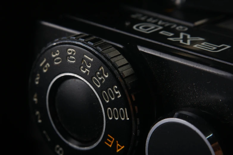 a close up of a close up of a camera, a macro photograph, by David Simpson, unsplash, xf iq4, dials, hyperrealistic image of x, highly detailed product photo