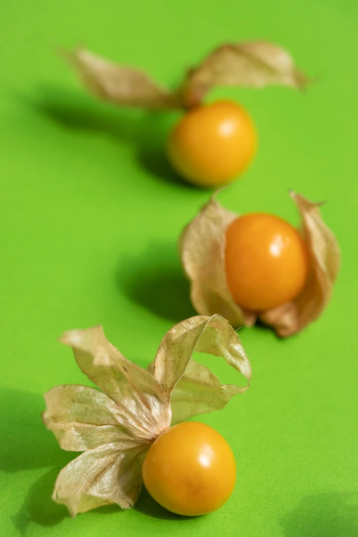 a group of fruit sitting on top of a green surface, bittersweet, vibrant but dreary gold, jester, edible