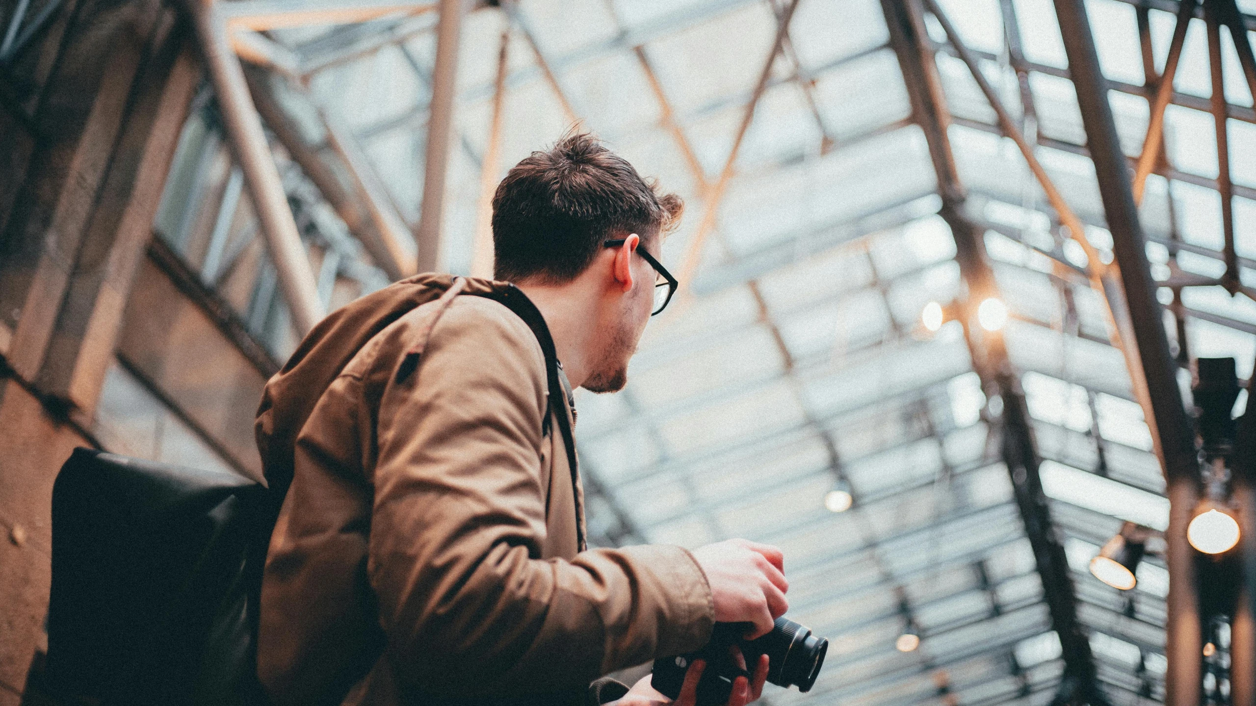 a man with a camera in a building, pexels contest winner, profile picture 1024px, icon, half image, casually dressed