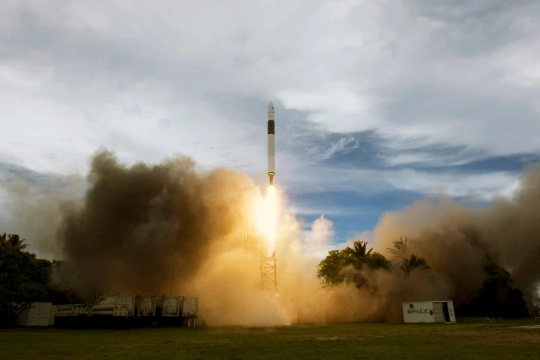 a rocket launching into the air with smoke coming out of it, renaissance, te pae, spacehip lands, reuters, rectangle