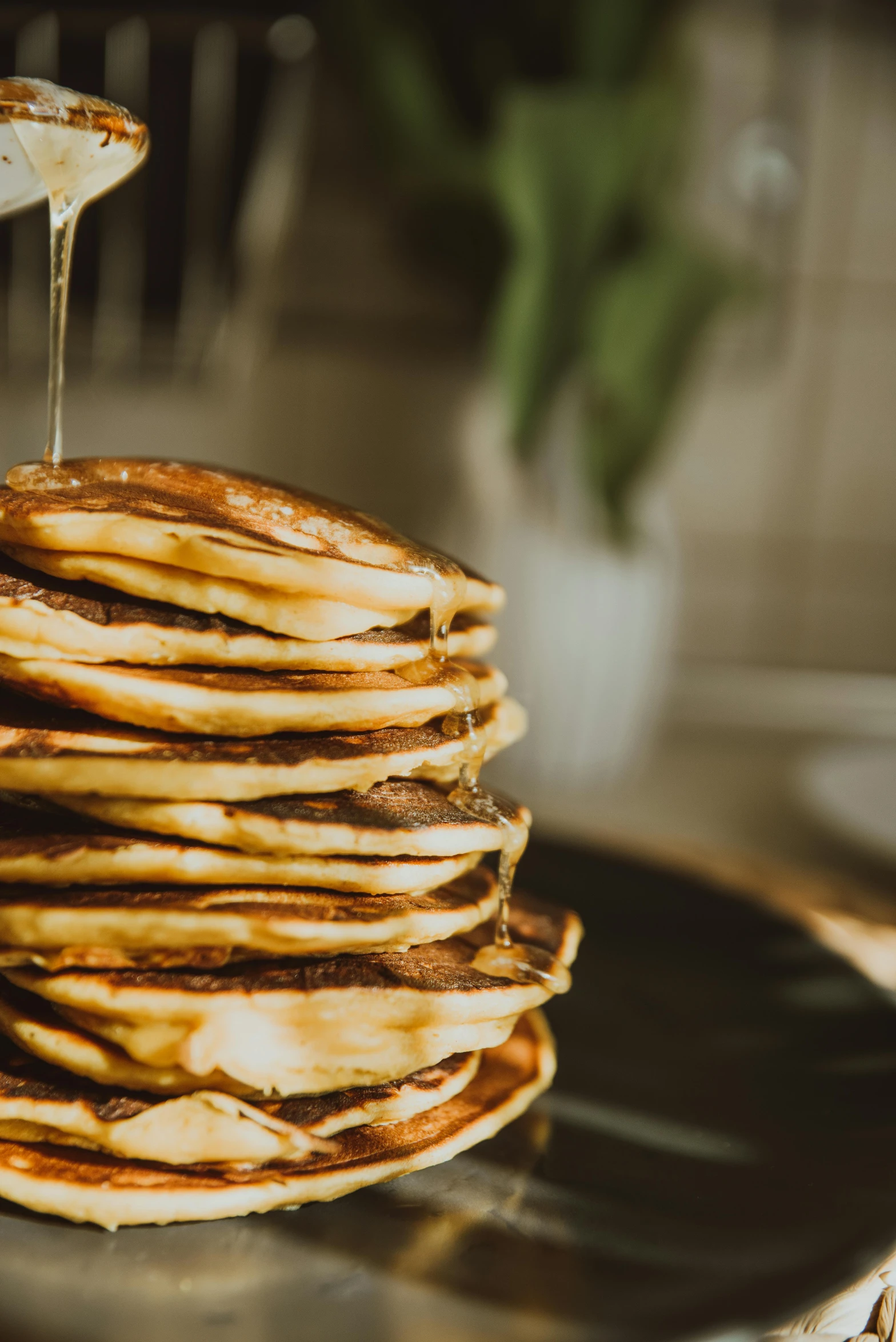 a stack of pancakes being drizzled with syrup, pexels contest winner, afternoon hangout, thumbnail, multiple stories, gif