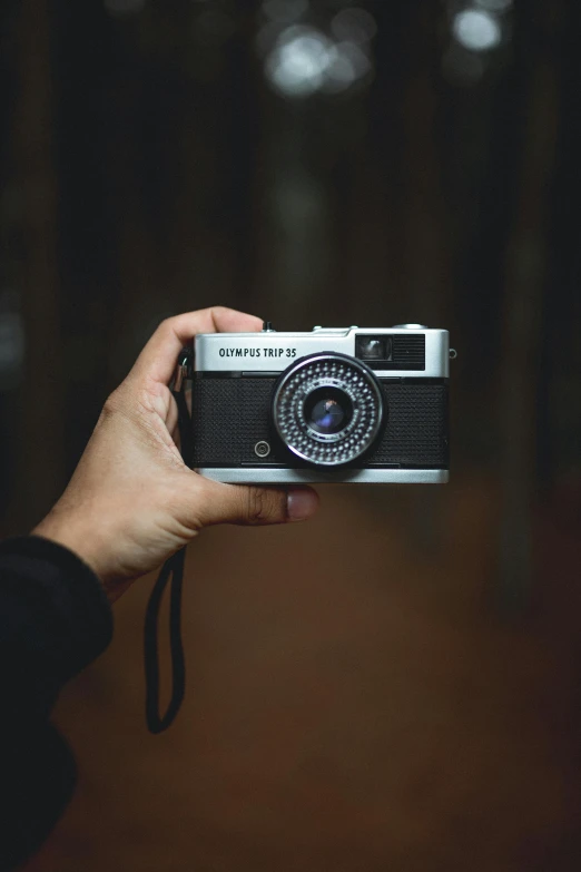 a person holding a camera in their hand, by Jesper Knudsen, hasselblad quality, olympus, fujifilm”, vintage soft grainy