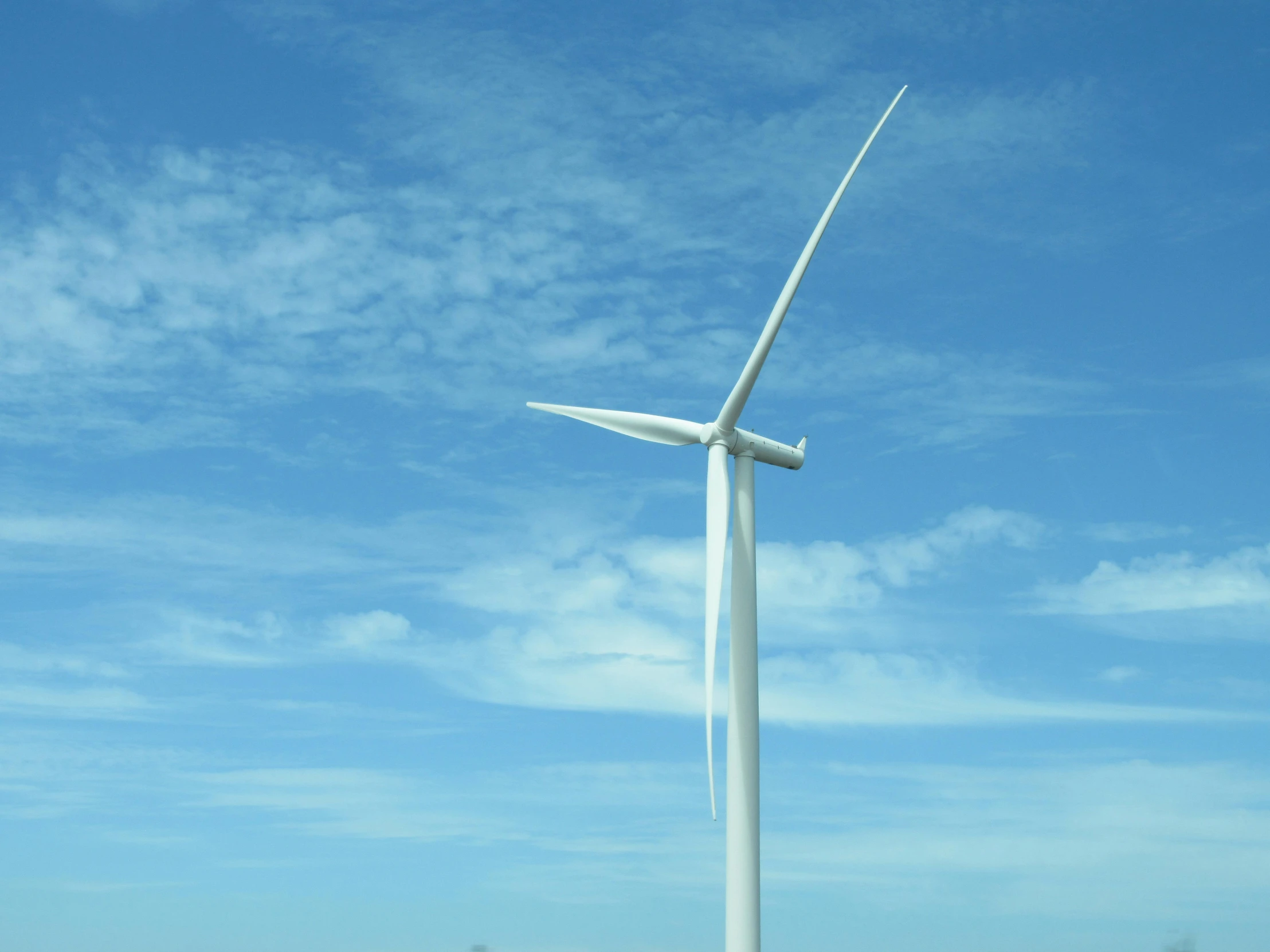 a wind turbine in the middle of a field, pexels contest winner, clean blue sky, pbr render, profile shot, unedited