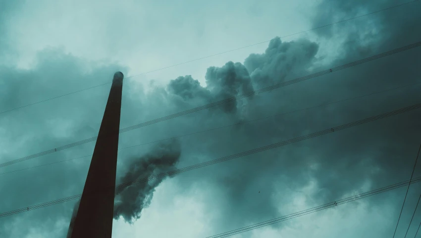 a power line with smoke coming out of it, an album cover, by Jesper Knudsen, pexels contest winner, hurufiyya, coal, toothpaste refinery, carbon, thumbnail