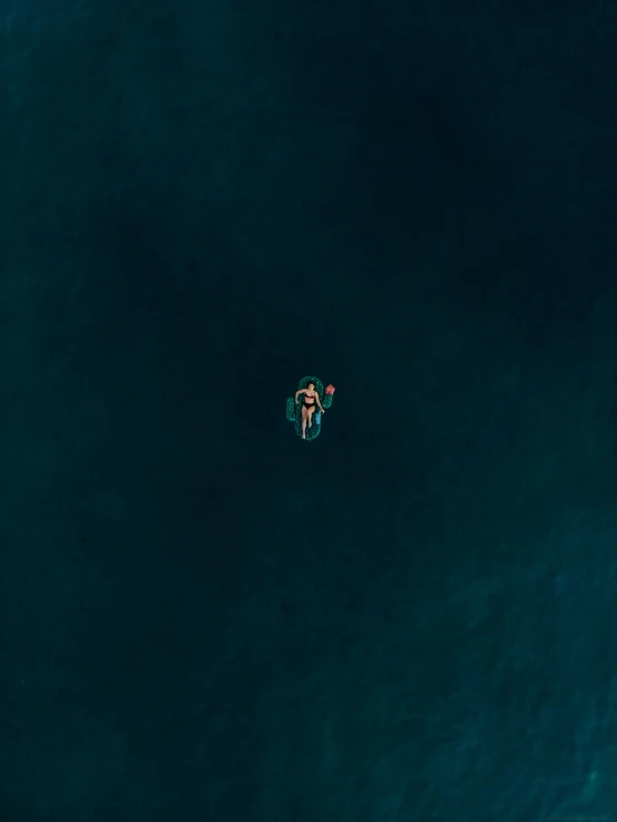 a person floating in the middle of a body of water, an album cover, unsplash contest winner, postminimalism, bird\'s eye view, 2 0 2 1 cinematic 4 k framegrab, dark photo, 2 people