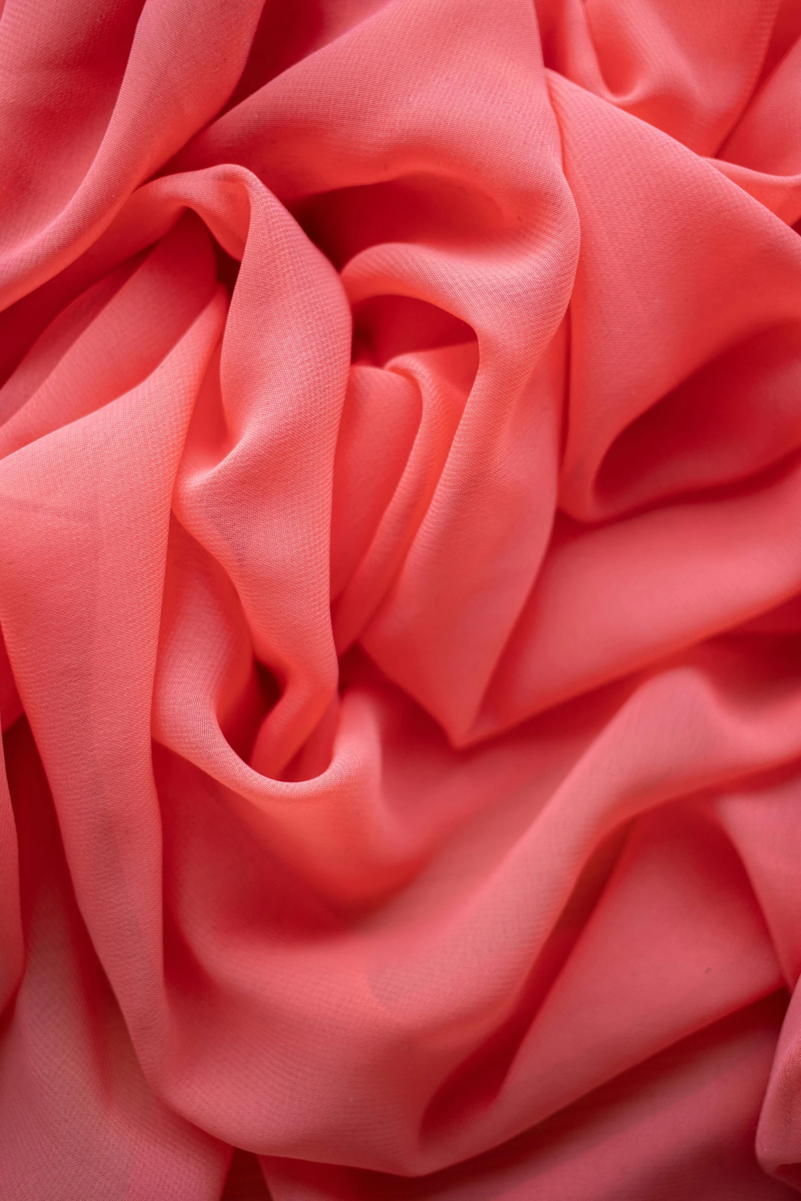 a close up of a pink fabric, a macro photograph, inspired by Pompeo Batoni, red scarf, chiffon, coral red, made of fabric