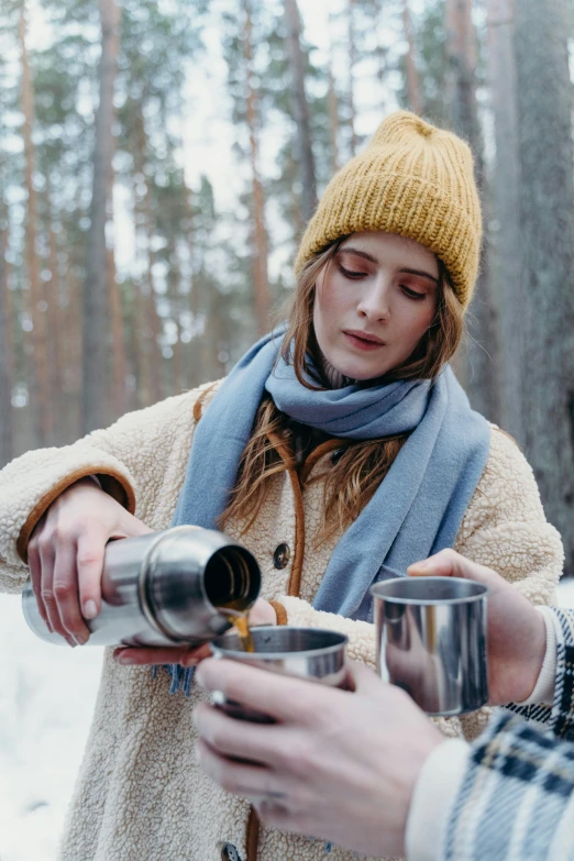 a couple of people that are standing in the snow, forest picnic, cold brew coffee ), stainless steel, thumbnail