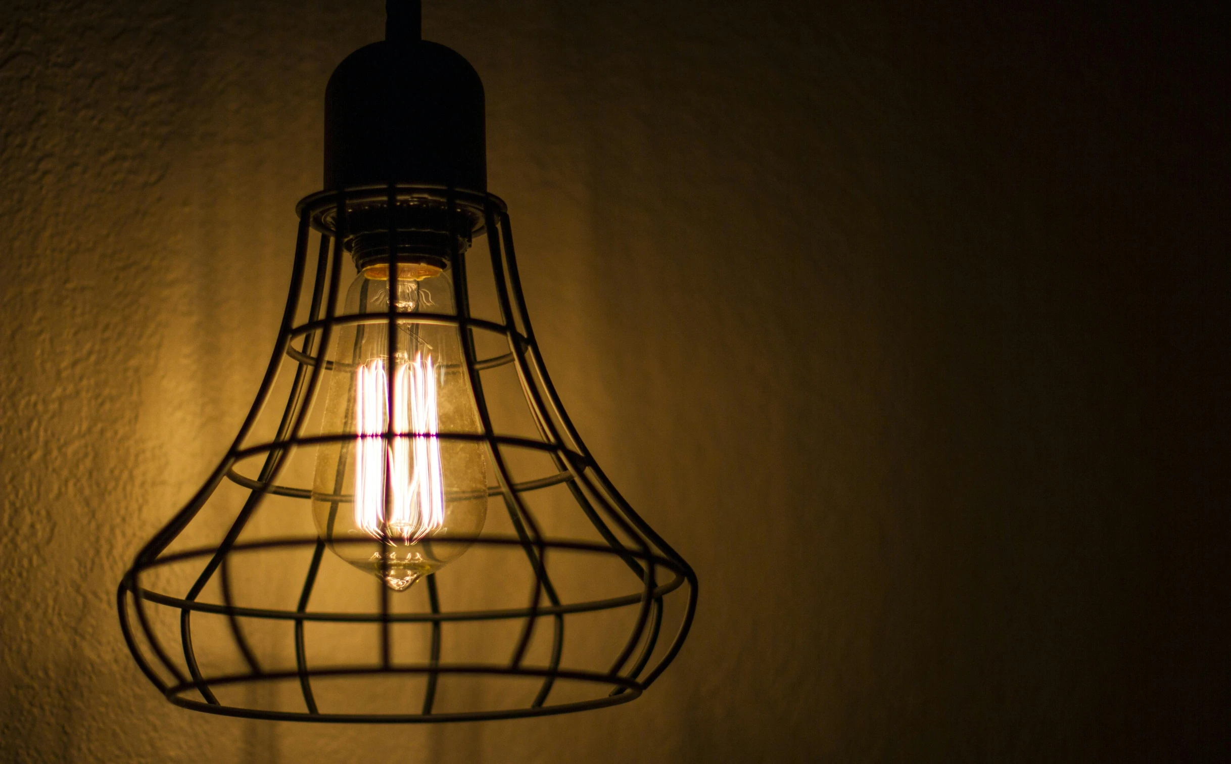 a light bulb hanging off the side of a wall, inspired by Elsa Bleda, pexels, yellow artificial lighting, fan favorite, natural prison light, brown