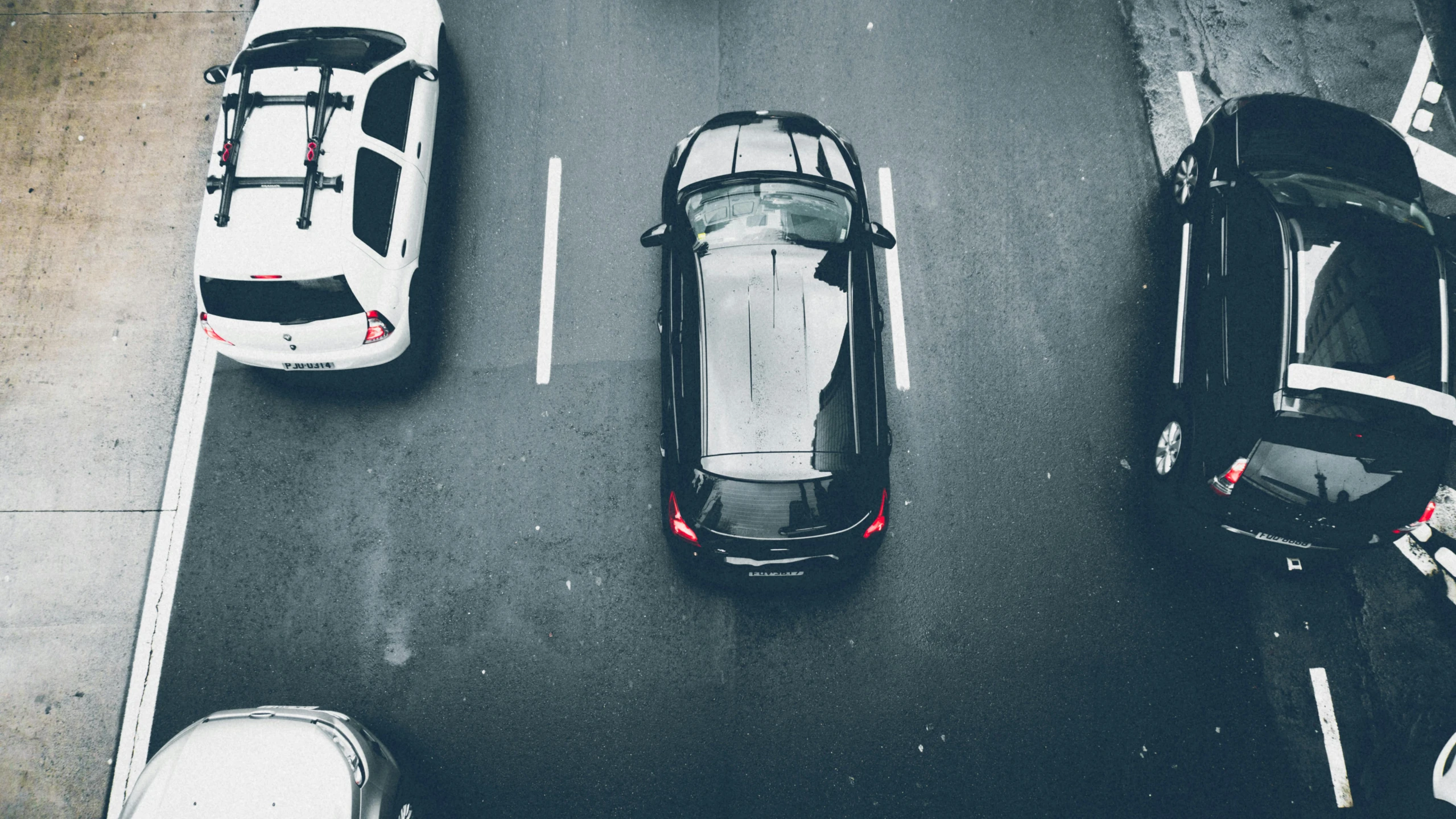 a group of cars parked next to each other on a street, pexels contest winner, square, white on black, birdseye view, full car