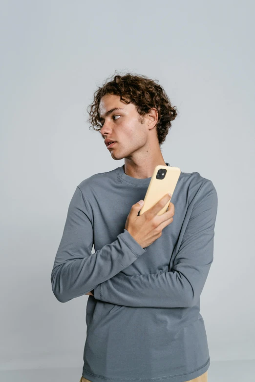 a man taking a selfie with his cell phone, trending on pexels, renaissance, wear's beige shirt, fully body pose, xqc, detailed product image