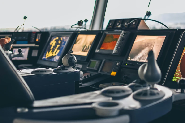 a man is sitting at the controls of a plane, unsplash, private press, the robot is captain of a ship, avatar image, maritime, charts