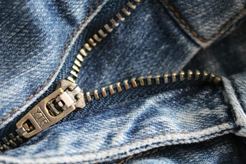 a close up of a zipper on a pair of jeans, by Matija Jama, pixabay, visual art, fan favorite, an aviator jacket and jorts, avatar image