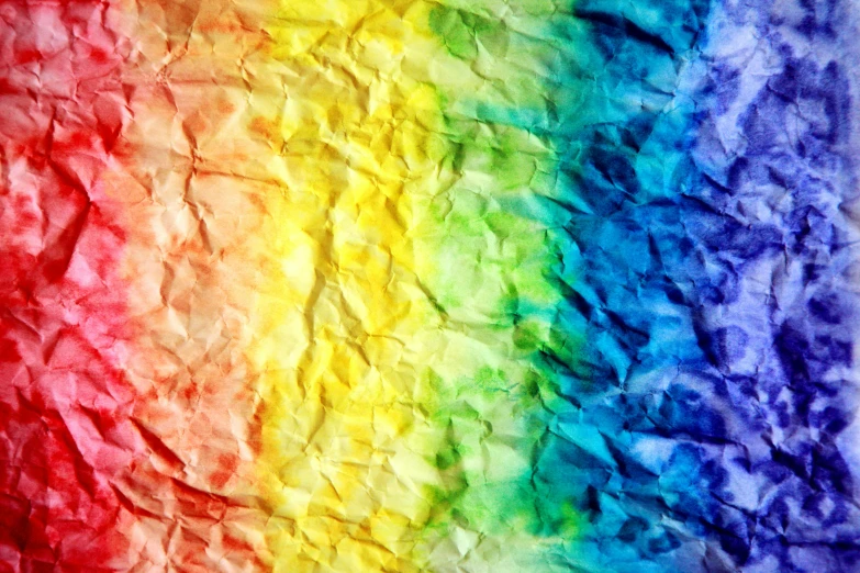 a rainbow colored crumpled paper background, by Juliette Wytsman, pexels, crayon art, rainbow mycelium, facebook post, gay rights, featured art