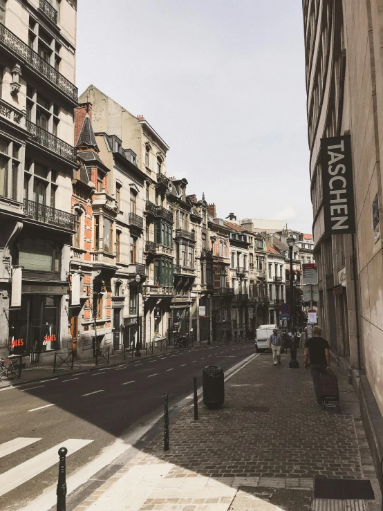 a city street filled with lots of tall buildings, a photo, renaissance, liege, taupe, fan favorite, snapshot