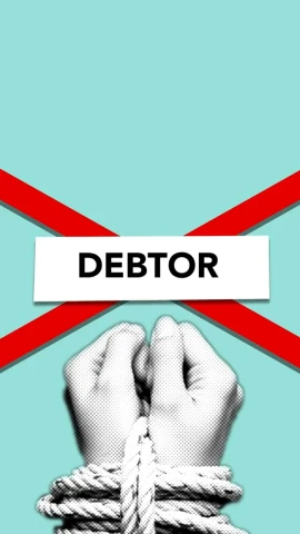 a hand tied up to a sign that says debtor, by Lisa Milroy, conceptual art, wikihow illustration, death of the money lenders, virgil abloh, 15081959 21121991 01012000 4k