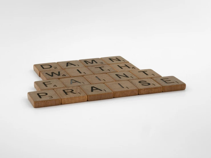 a scrabble board with words written on it, inspired by Richard Artschwager, letterism, brown resin, dante, pray, official product photo