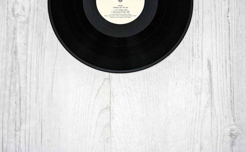 a close up of a record on a wall, an album cover, unsplash, private press, white wood, 15081959 21121991 01012000 4k, studio floor, product label