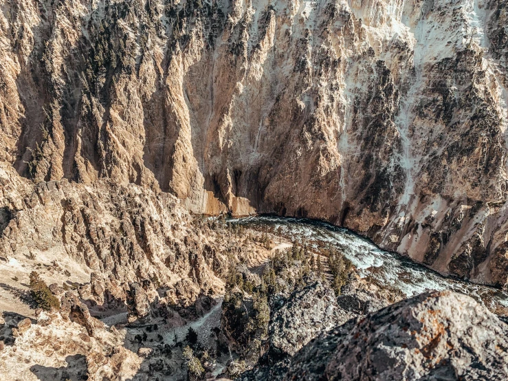 a canyon with a river running through it, a portrait, by Doug Wildey, pexels contest winner, visual art, 1024x1024, panoramic, high angle close up shot, fan favorite