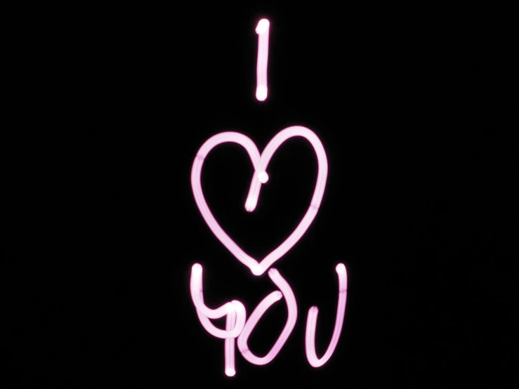 a neon sign that says i love you, ((pink)), black background pinterest, profile picture, 👰 🏇 ❌ 🍃