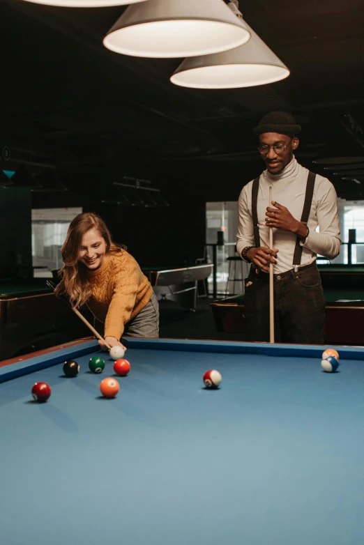 a couple of people playing a game of pool, a portrait, trending on unsplash, 15081959 21121991 01012000 4k, stylish pose, no repeat, overlay