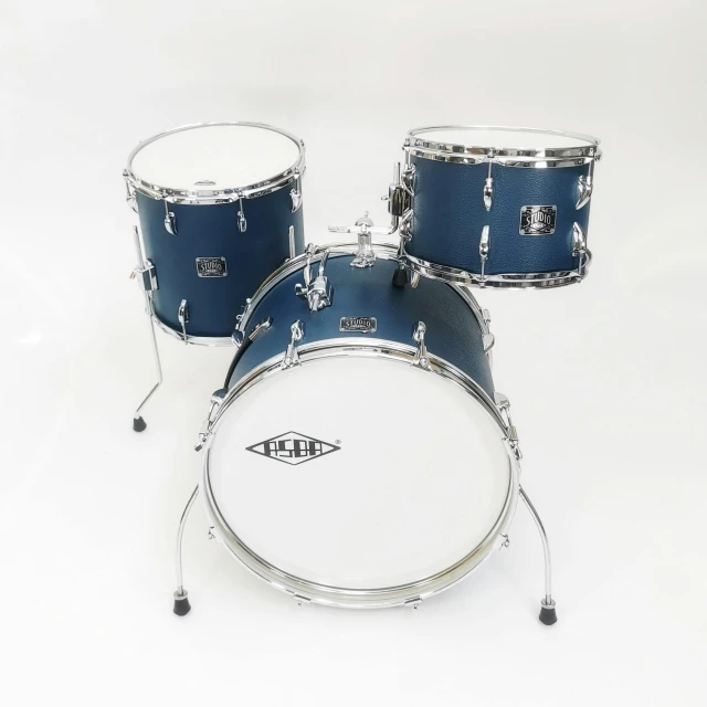 a blue drum set on a white background, a portrait, instagram, bauhaus, grey sky, 3 - piece, rpg item, toki pona