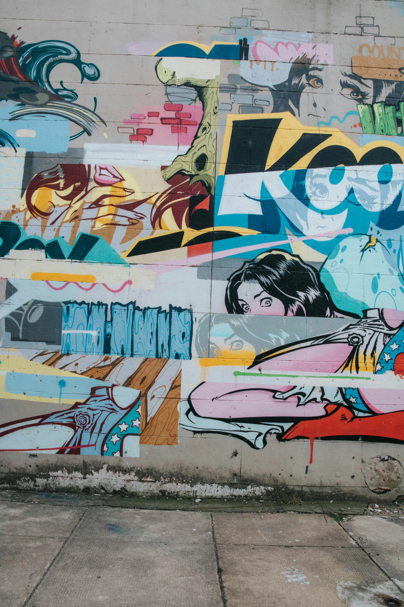 a fire hydrant sitting in front of a wall covered in graffiti, graffiti art, by artist, pexels contest winner, graffiti, panoramic view of girl, sandra chevrier and john hoyland, comic book style, map