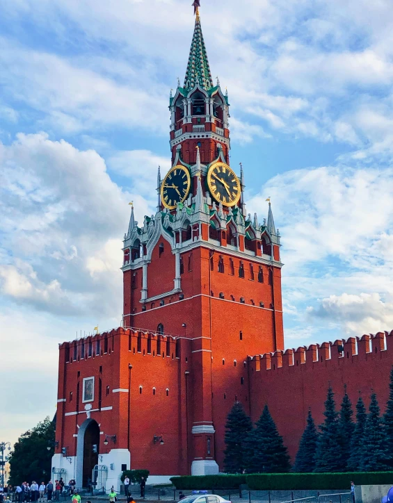 a tall tower with a clock on top of it, pexels contest winner, socialist realism, red square moscow, 000 — википедия, olive green and venetian red, square