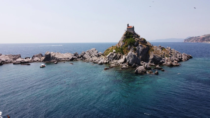 a small island in the middle of the ocean, pexels contest winner, renaissance, ehime, profile image, thumbnail, lookout tower