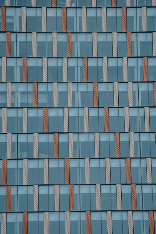 a close up of a building with a sky background, inspired by Andreas Gursky, unsplash, modernism, blueberry and orange and teal, tiles curtains, coper cladding, ten flats