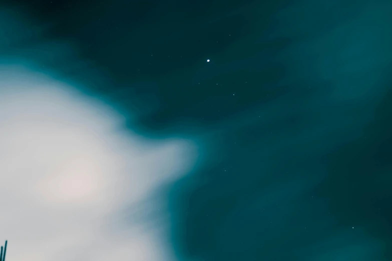 a man flying through the air while riding skis, a microscopic photo, unsplash contest winner, space art, night clouds, minimalist wallpaper, ☁🌪🌙👩🏾, on planet jupiter