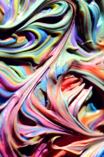 a close up of a colorful swirl of paint, sculpted out of candy, iridescent scales, reaction diffusion