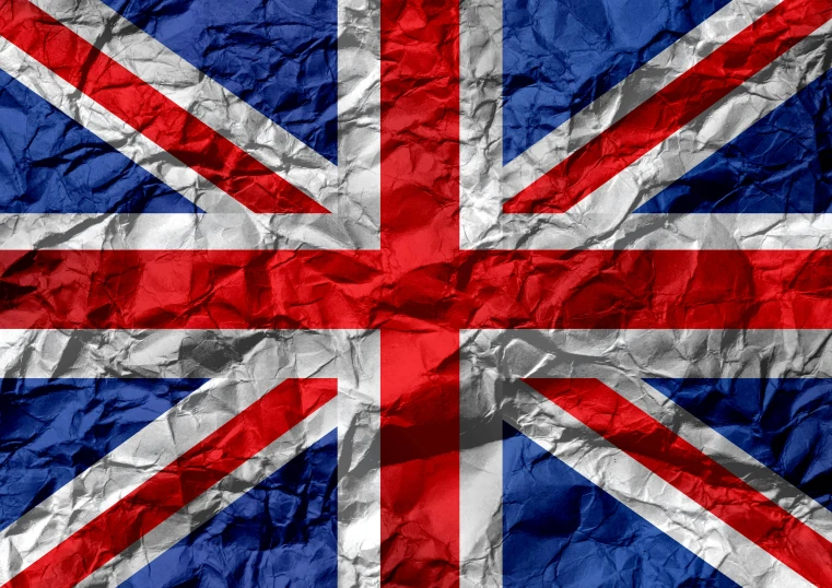 a piece of crumpled paper with the british flag on it, an album cover, by Felicity Charlton, shutterstock, unilalianism, shiny skin”, union jack, an old, wallpaper mobile