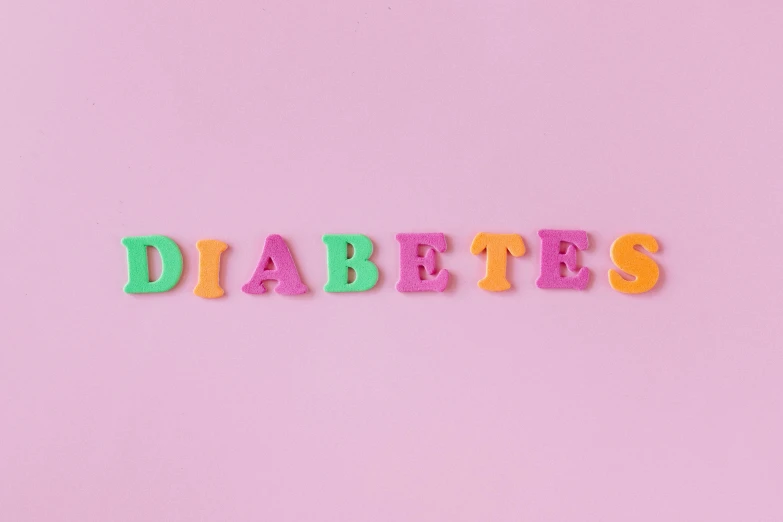 the word diabetes spelled in plastic letters on a pink background, an album cover, by Daniel Lieske, trending on pexels, joan cornella, 🎀 🗡 🍓 🧚, background image, dwarf