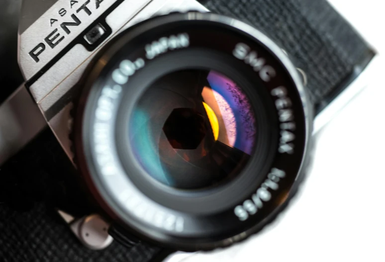 a close up of a camera with a lens, a picture, by Sven Erixson, pexels contest winner, photorealism, medium format color photography, 2 4 mm iso 8 0 0 color, rolleiflex, high angle close up shot