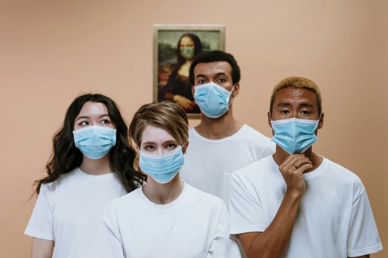a group of people wearing face masks, pexels contest winner, antipodeans, nurse, art-house aesthetic, avatar image, hyperealistic photo